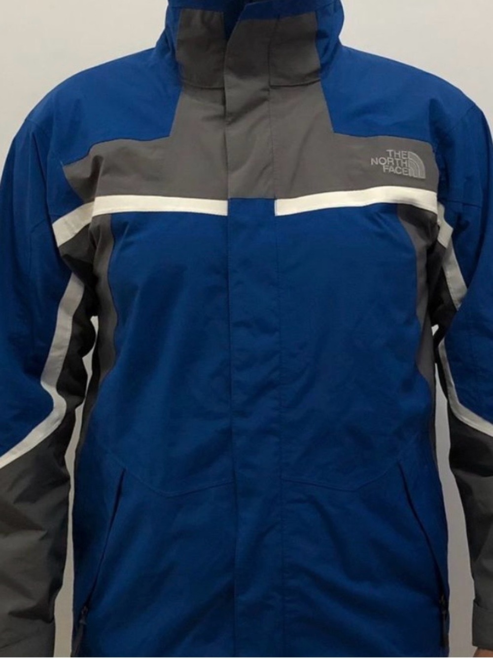 The North Face Blue and Gray Boys XL Waterproof Jacket. Excellent condition.